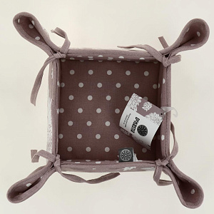 Корзина для хлеба 20x20x10cm DeNASTIA Коллекция"Пионы"100%хлопок/30%полиэстер,белый/розовый B000052 000000000001202714