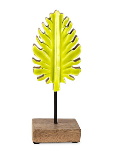 Декоративная фигурка DE'NASTIA 8х8х21см лист Пальмы зеленый эмаль/дерево манго 000000000001229660