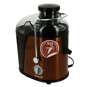 Соковыжималка SCARLETT SC-JE50S16 850ВТ 2скорости резервуар для сока350мл система прямой подачи сока капля-стоп автоматический выброс мякоти оранжевая 000000000001177683