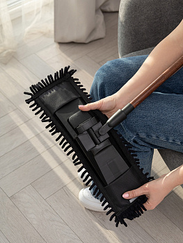 Швабра 42x130см DE'NASTIA Dark wood  бук/ПП/Полиэстр L000049 000000000001226885