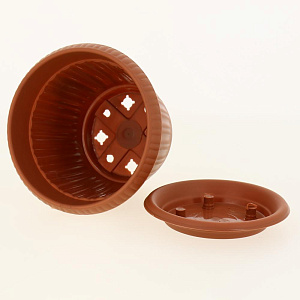 Горшок для цветов Таити D 130 mm с подставкой №1 терракотовый 0,7л ING41013FТР 000000000001194532