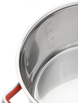 Кастрюля с крышкой 2,5л MATISSA красный нержавеющая сталь/силикон/стекло 000000000001227362