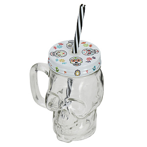 Кружка-банка 400мл Череп стекло 000000000001170141