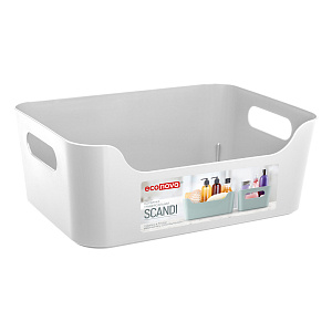 Корзинка 27х19х10,5см 4,6л ECONOVA SCANDI белый пластик 000000000001222759