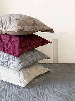 Наволочки 50x70см 2шт DE'NASTIA геометрия велюр бордовый полиэстер 000000000001227986