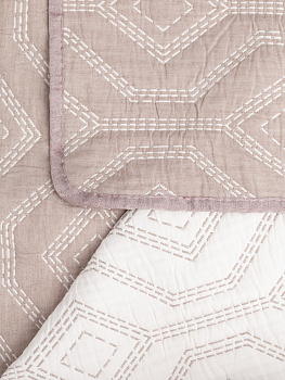 Покрывало 260x240см DE'NASTIA ромб со стежкой 3слоя коричневое жаккард 55%хлопок 45%полиэстер 000000000001207699