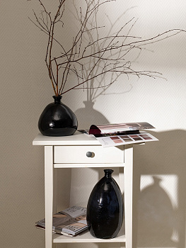 Ваза декоративная 1,9л 19x19x19см DE'NASTIA Египет шар ручная работа черный стекло 000000000001220886