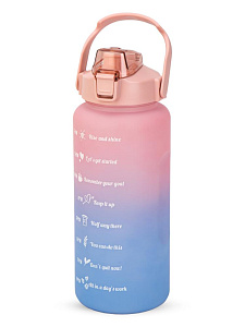 Бутылка для воды 2л  градиент розовый пластик 000000000001228493