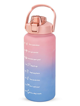 Бутылка для воды 2л  градиент розовый пластик 000000000001228493