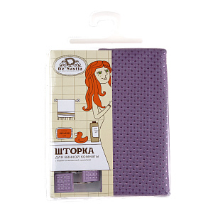Шторка для ванной DE'NASTIA c водоотталкивающей пропиткой 180х180см сиреневый 100%Полиэстер S000009 000000000001121526