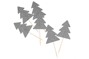 Пика-топпер Елка 6шт Серебро 2-0130 000000000001202676