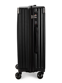 Чемодан на колесах M (42х26х65см) грани черный PC 000000000001226571