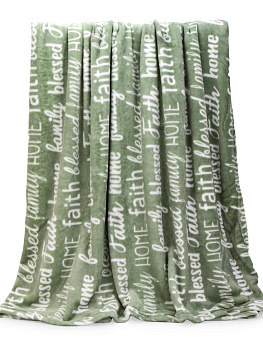 Плед 190x200см LUCKY Газета мятный флис полиэстер_MP 000000000001229771