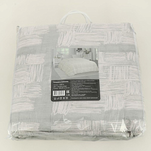 Покрывало 200x240см DE'NASTIA штрихи 3слоя серое/розовое жаккард 55%хлопок 45%полиэстер 000000000001207690