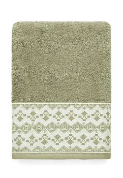 Полотенце 70х130см DE'NASTIA ТАЛИСМАН темно-зеленый хлопок-100% 000000000001215369