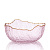 Салатник 20см 1,2л LUCKY большой розовый с золотой каймой стекло 000000000001215288