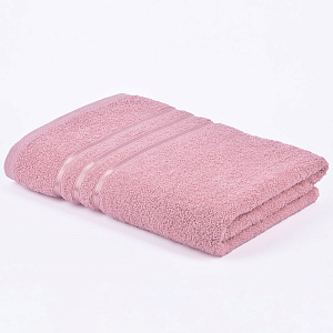 Полотенце махровое 70х130см СОФТИ бордюр с 3 полосками розовое плотность 400гр/м 100% хлопок 000000000001212210