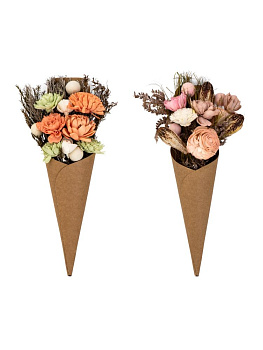 Сухоцветы 18x10x41,5см DE'NASTIA Букет конус микс цветов 000000000001228204