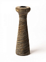 Подсвечник 6,5x6,5x20см DE'NASTIA коричневый/серый дерево манго 000000000001230459