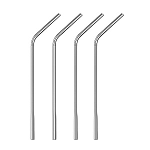 Трубочки для коктейля 4шт 21,5см со щеткой FACKELMANN ECO многоразовые изогнутые нержавеющая сталь 000000000001210523