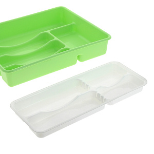 Лоток для столовых приборов 37,5х30,5х7,5см ПОЛИМЕРБЫТ двойной 000000000001058311