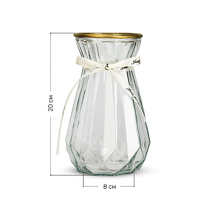 Ваза 20см Мирелла белая стекло 000000000001220754