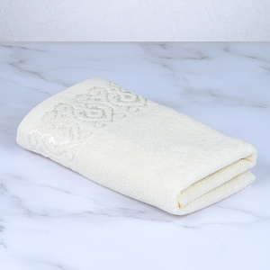 Полотенце махровое 30х60см DINA ME Итальянский бордюр молочное плотность 480гр/м 100%хлопок 000000000001210313