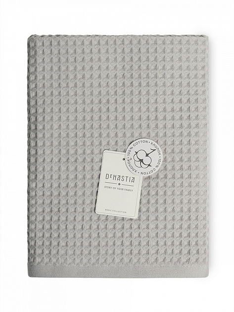 Полотенце вафельное 50x90см DE'NASTIA для бани/сауны 300гр светло-серый хлопок 000000000001228559
