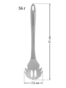 Ложка для спагетти 31x7,5x1,6см DE'NASTIA деревянная ручка серый силикон 000000000001213956