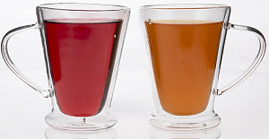 Набор кружек 2шт 300мл OLAFF двойные стенки стекло 000000000001212191