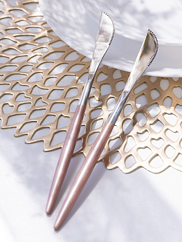 Набор столовых ножей 2шт LUCKY Modern розовый/серебро нержавеющая сталь 000000000001212640