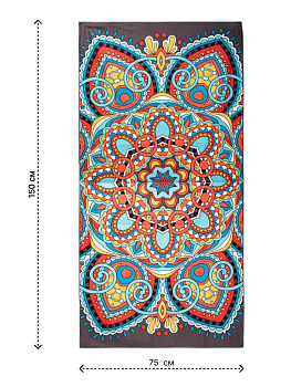 Полотенце пляжное с чехлом 75х150см Мандала микрофибра полиэстер 000000000001227524
