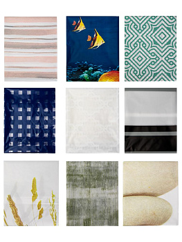 Штора для ванной 180х180см в ассортименте ПВХ 000000000001229429