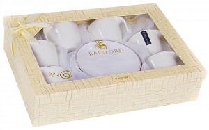 Набор чайный 12 предметов (чашка 180мл-6шт/блюдце-6шт) BALSFORD Грация Мантра подарочная упаковка фарфор 000000000001197907