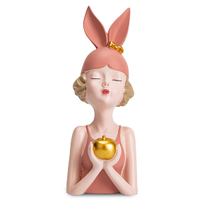 Фигура декоративная 21см Девушка с ушками зайка 000000000001219425