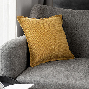 Наволочка декоративная 45х45см DE'NASTIA на молнии желтый шенилл меланж полиэстер 000000000001226965