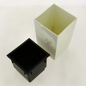 Кашпо для цветов 2,5л 160х160х260мм GARDENPLAST ЖАСМИН со вставкой бежевый пластик 000000000001207380