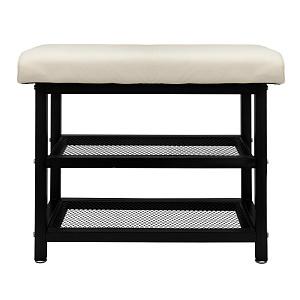 Обувница 2 яруса 60х32х45см LUCKY с мягким сиденьем бежевый металл 000000000001222512