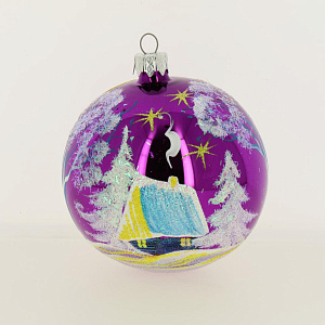 Декоративное украшение 10см Шар 5 БИРЮСИНКА Ночь стекло 000000000001095109