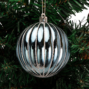 Декоративное украшение Набор шаров 4шт 8см Рельеф серия Голубая пластик 000000000001224115