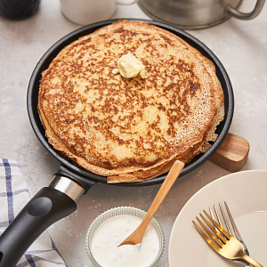 Сковорода блинная 24см НЕВА МЕТАЛЛ ПОСУДА Литая gray алюминий 000000000001225535