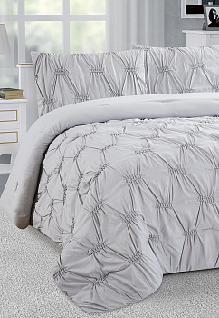 Покрывало 240x260см LUCKY ОБЛАКА 3сл серое 100% полиэстер 000000000001210120