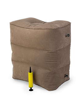 Подушка для путешествий 42х26х48см с насосом серый ПВС/флок 000000000001226507