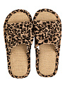 Тапочки домашние 38-39 женские открытые леопардовый бант бежевый полиэстер/ПВХ 000000000001228906
