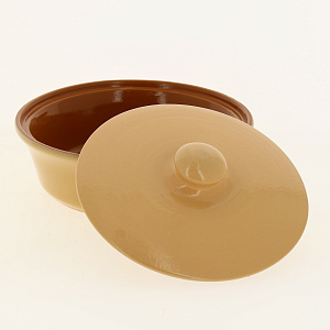 Салатник 500мл ПОСУДА ЦЕНТР с крышкой бежевый керамика 4175 000000000001182193