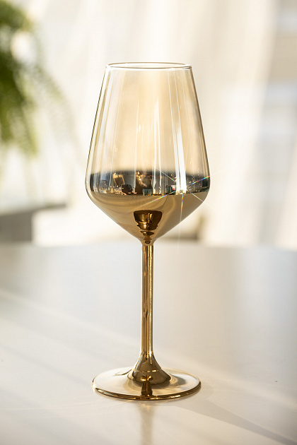 Бокал для вина 350мл DE'NASTIA Аллегра золотой стекло 000000000001216300