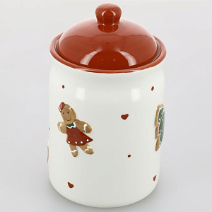 Банка для сыпучих продуктов 10,2x17,5см ДОЛЯНА Пряник керамика 000000000001209606