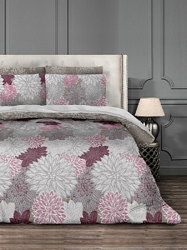 Комплект постельного белья 1,5-спальный LUCKY БЯЗЬ Астра пододеяльник 215х145см простыня 215х150см наволочка 70х70см-1шт сиреневый 100% хлопок 000000000001199381