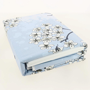 Комплект постельного белья евро LUCKY Весенний сад 2наволочки70х70см 1пододеяльник215х220см 1простыня220х240см голубой поплин 100%хлопок 000000000001206536