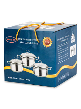 Набор кастрюль 3шт (16/18/20см) нержавеющая сталь 000000000001229054